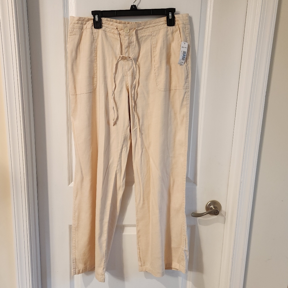 Pendleton New With Tags Cream Linen Blend Pants S… - image 1